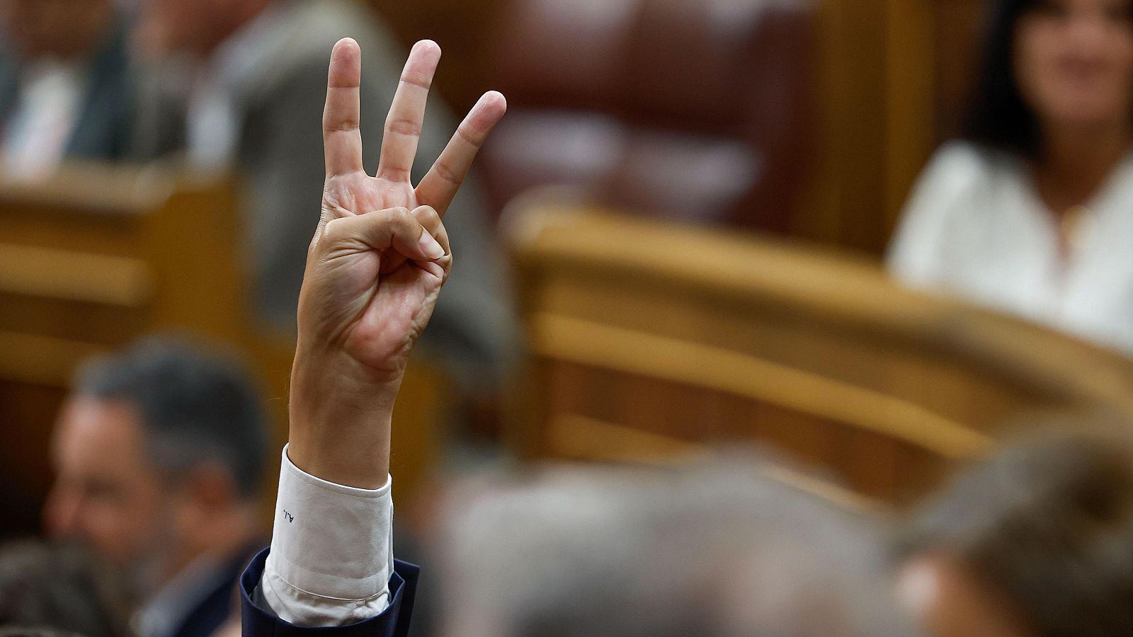 Un diputado durante una de las votaciones en el Pleno del Congreso celebrado este martes.