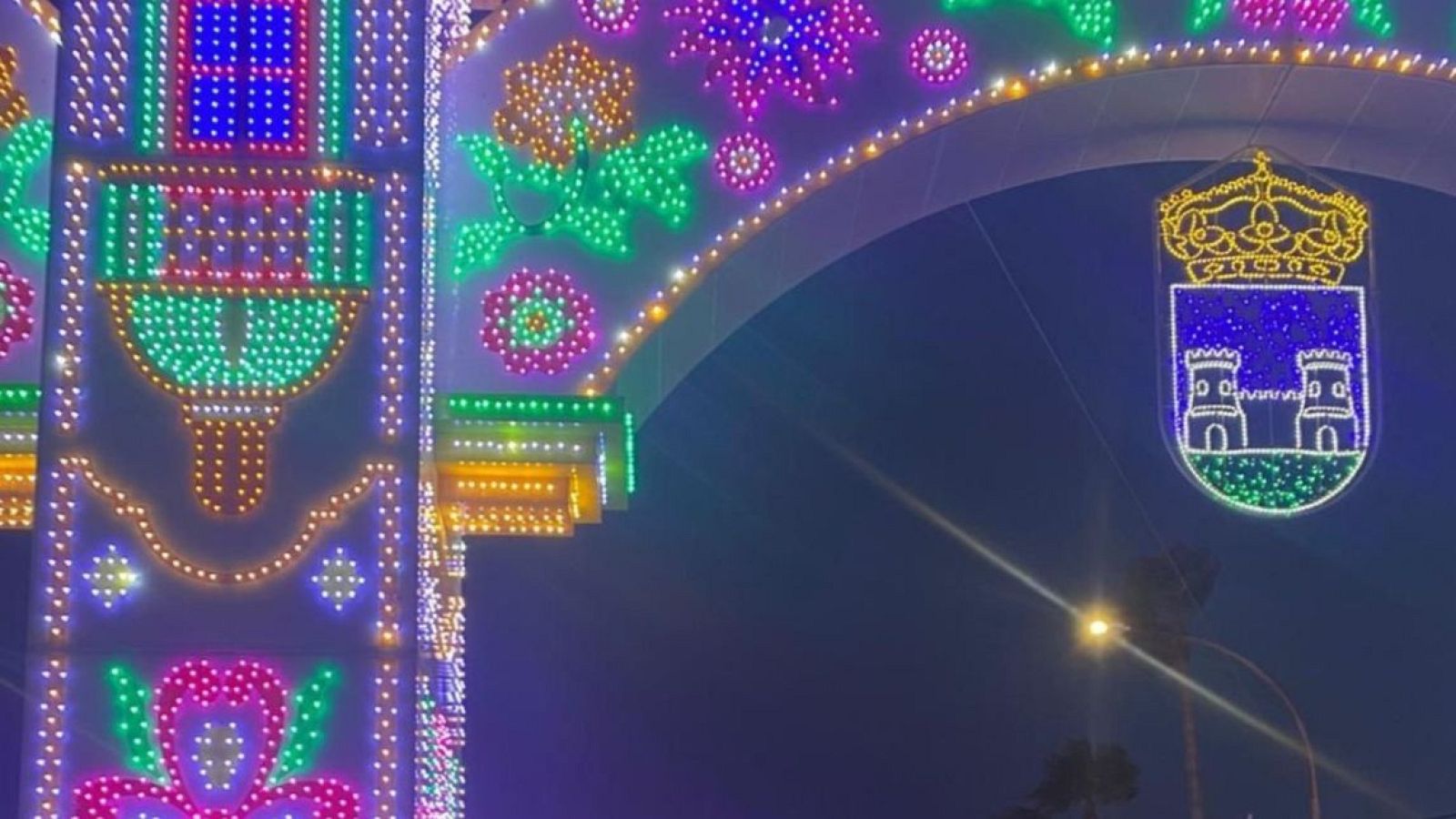 Imagen de archivo del alumbrado de una feria