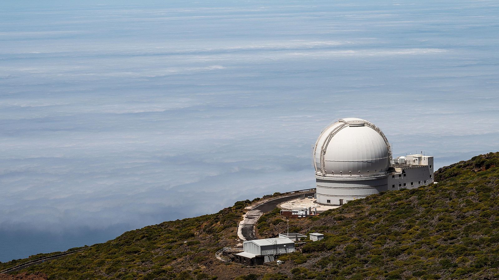 El telescopio en el Observatorio del Roque de los Muchachos