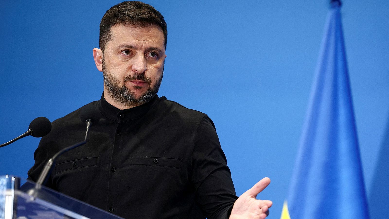 El presidente ucraniano Volodímir Zelenski en la Conferencia de Recuperación de Ucrania en Roma, Italia, el 10 de julio de 2025.