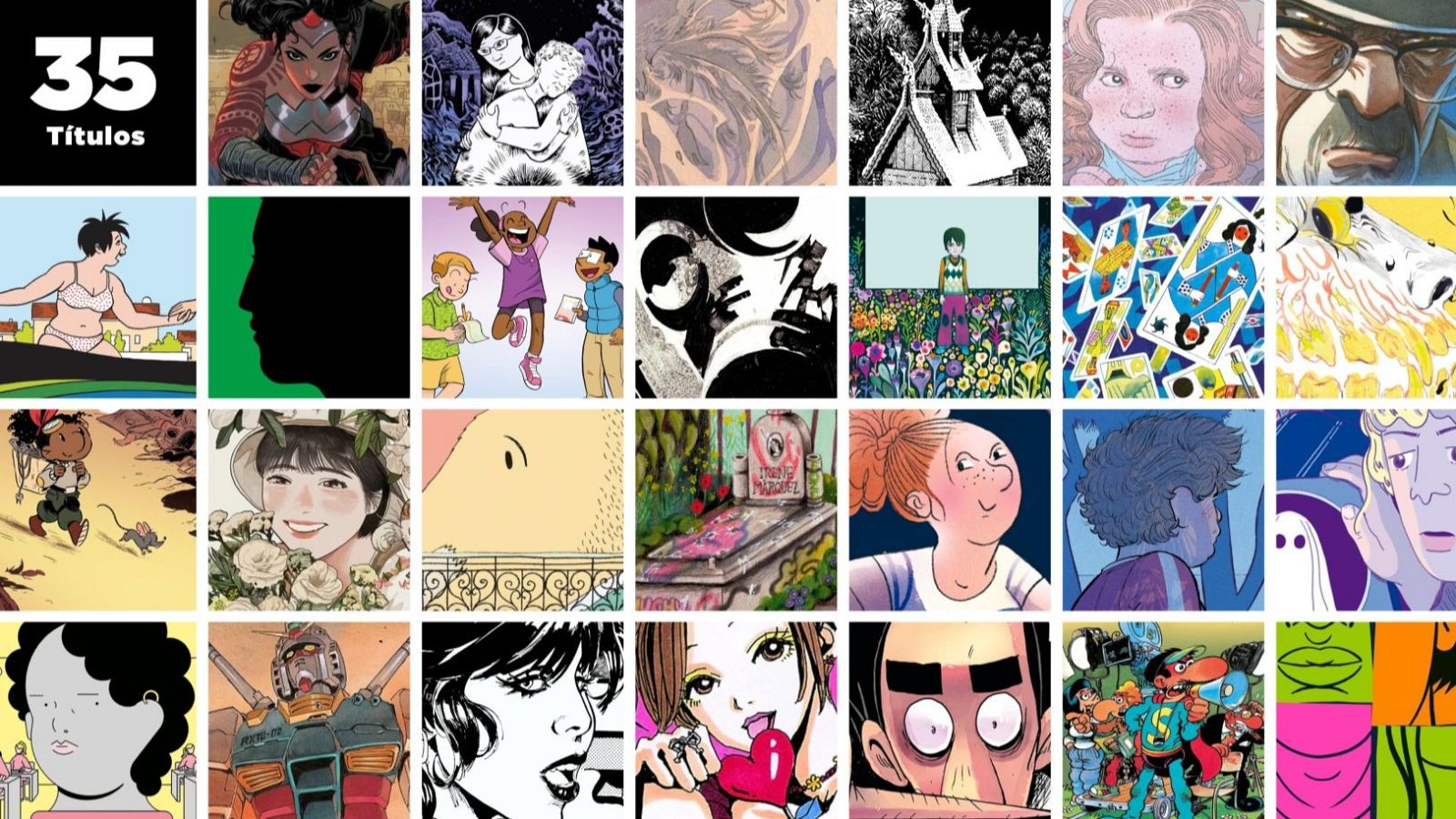 35 portadas de cómics españoles, diversos estilos artísticos y temáticas, selección ACDCómic para el primer semestre de 2025.