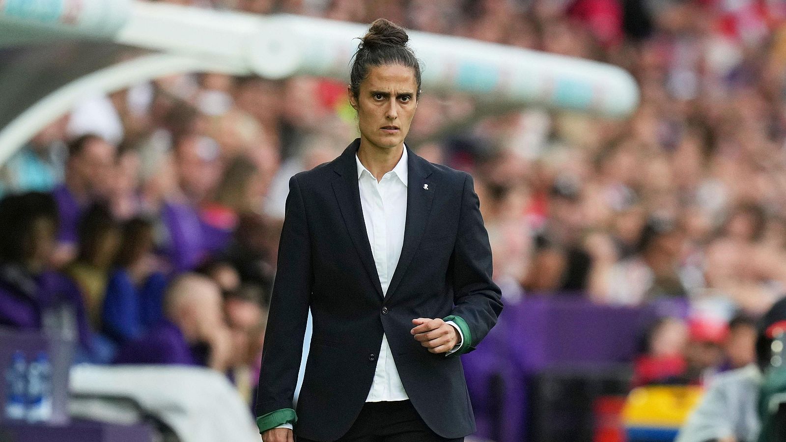 La seleccionadora Montse Tomé durante la final de la Eurocopa