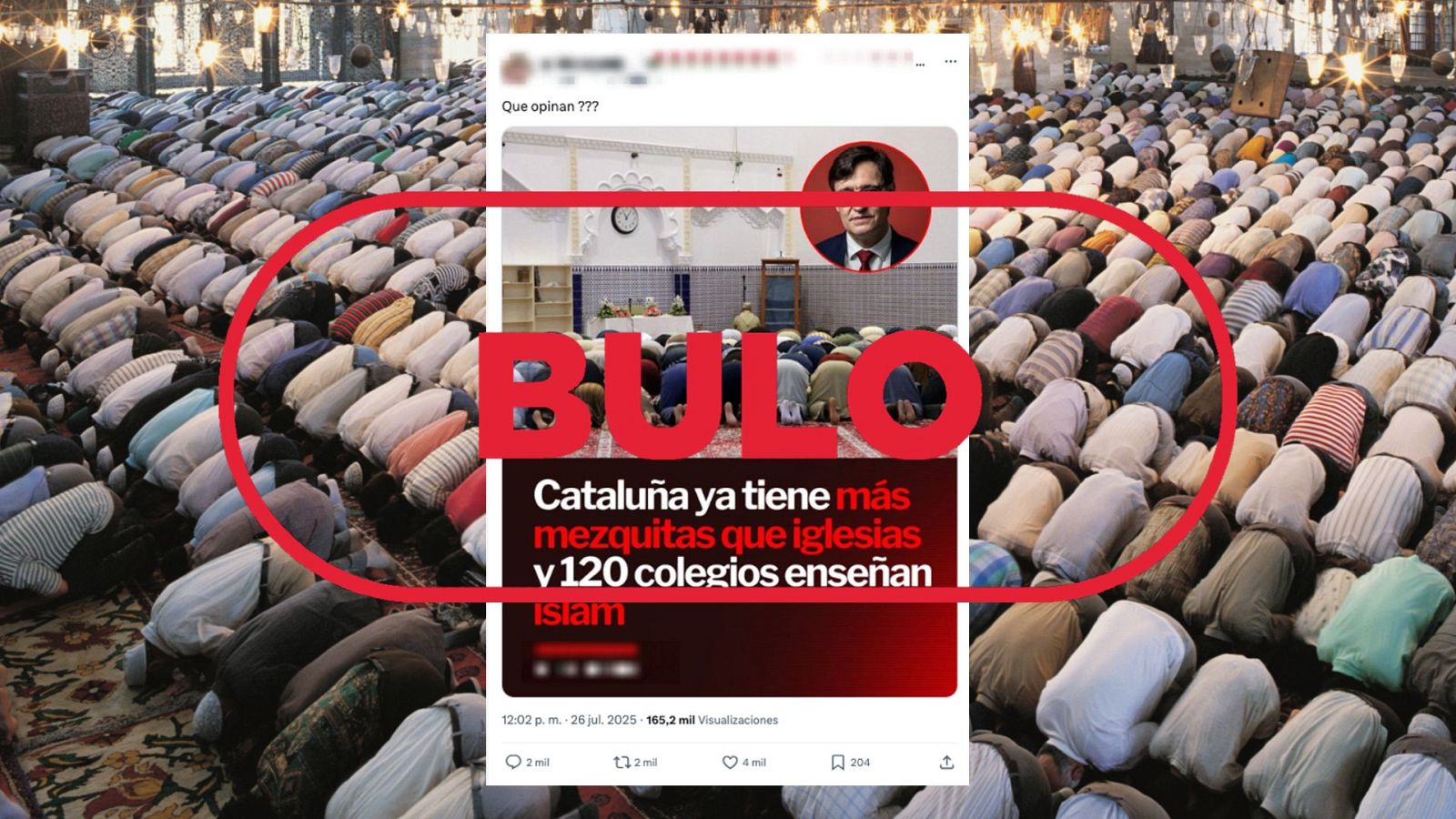 No hay más mezquitas que iglesias en Cataluña, es un bulo