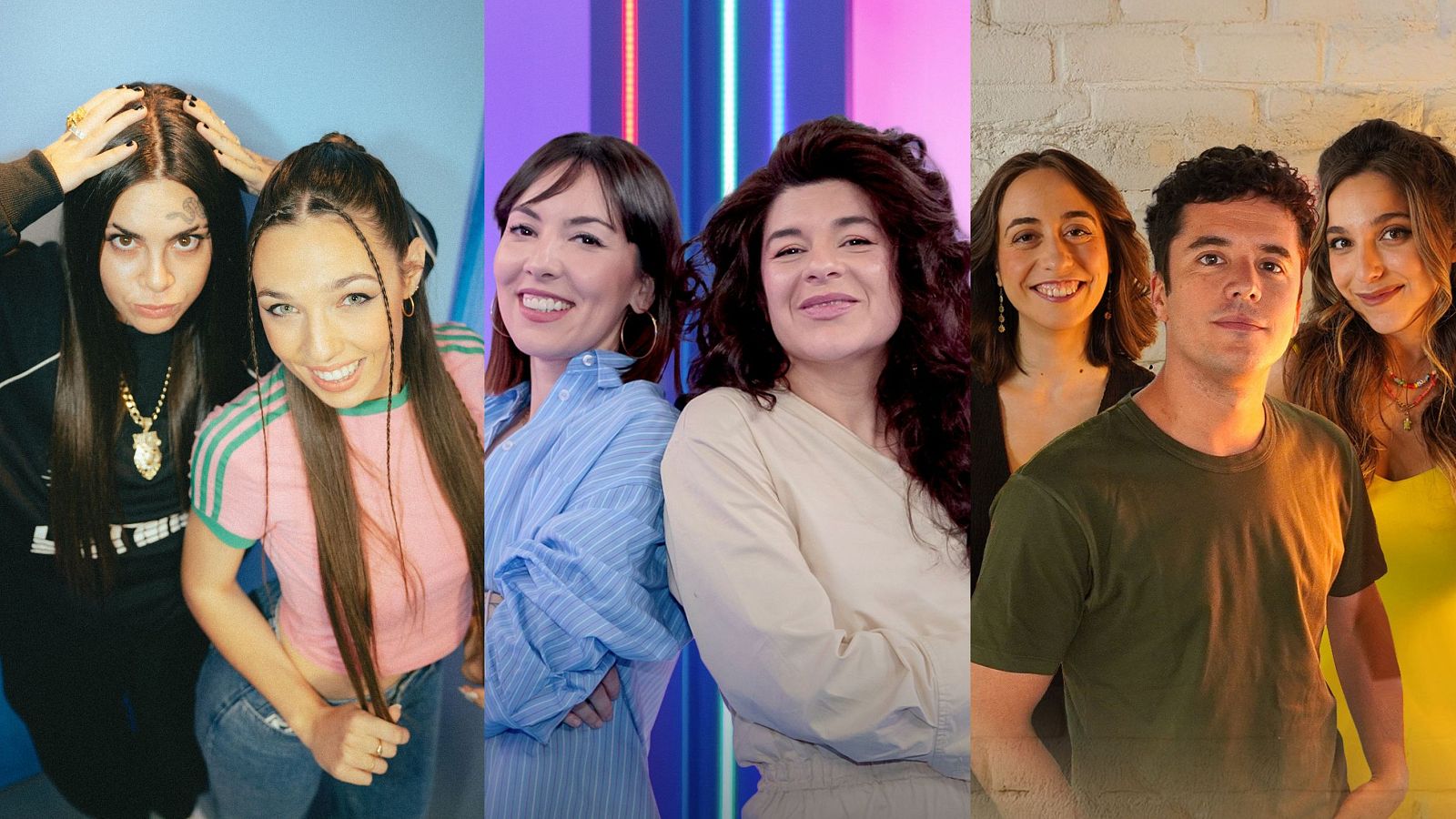 Los rostros de 'MP4: Mesa para 4', 'Está el horno para bollos', y 'Literal'