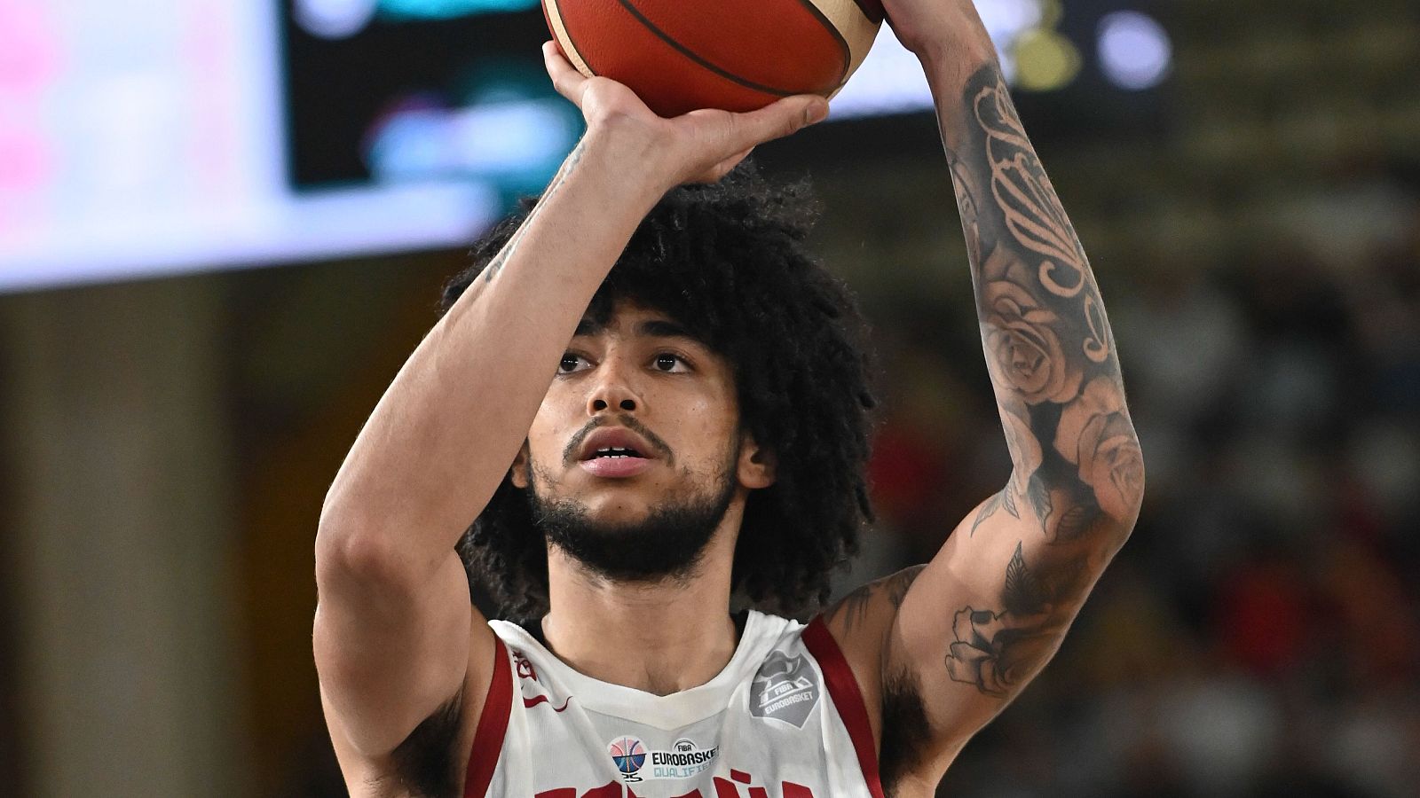 Izan Almansa, en un partido de este año con la selección española