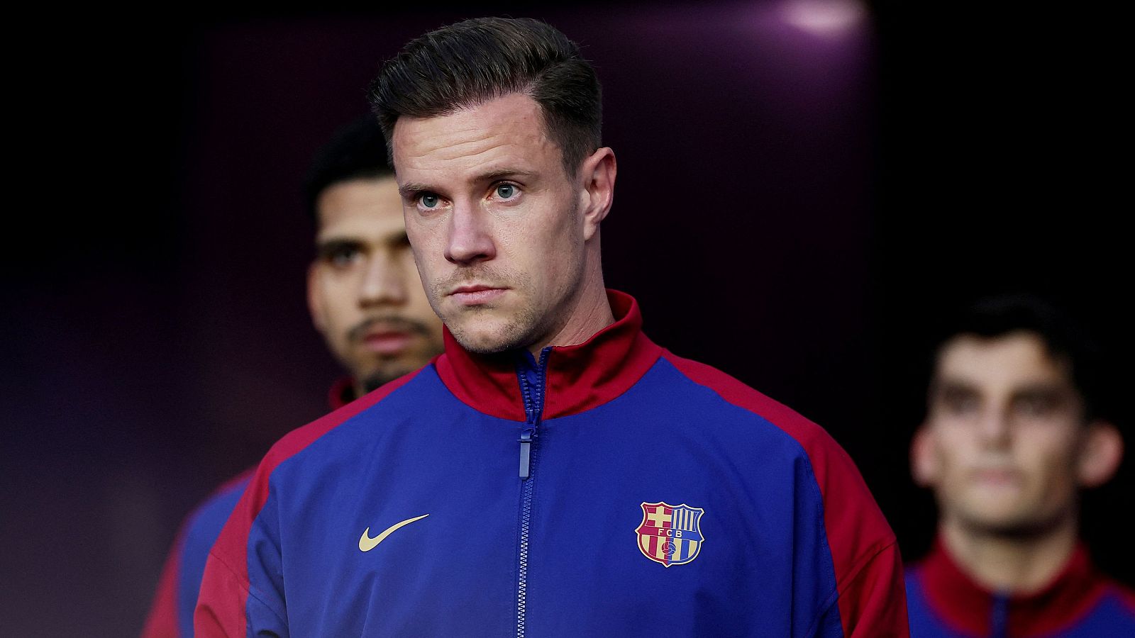 Ter Stegen, portero del FC Barcelona, antes de un partido de la pasada temporada