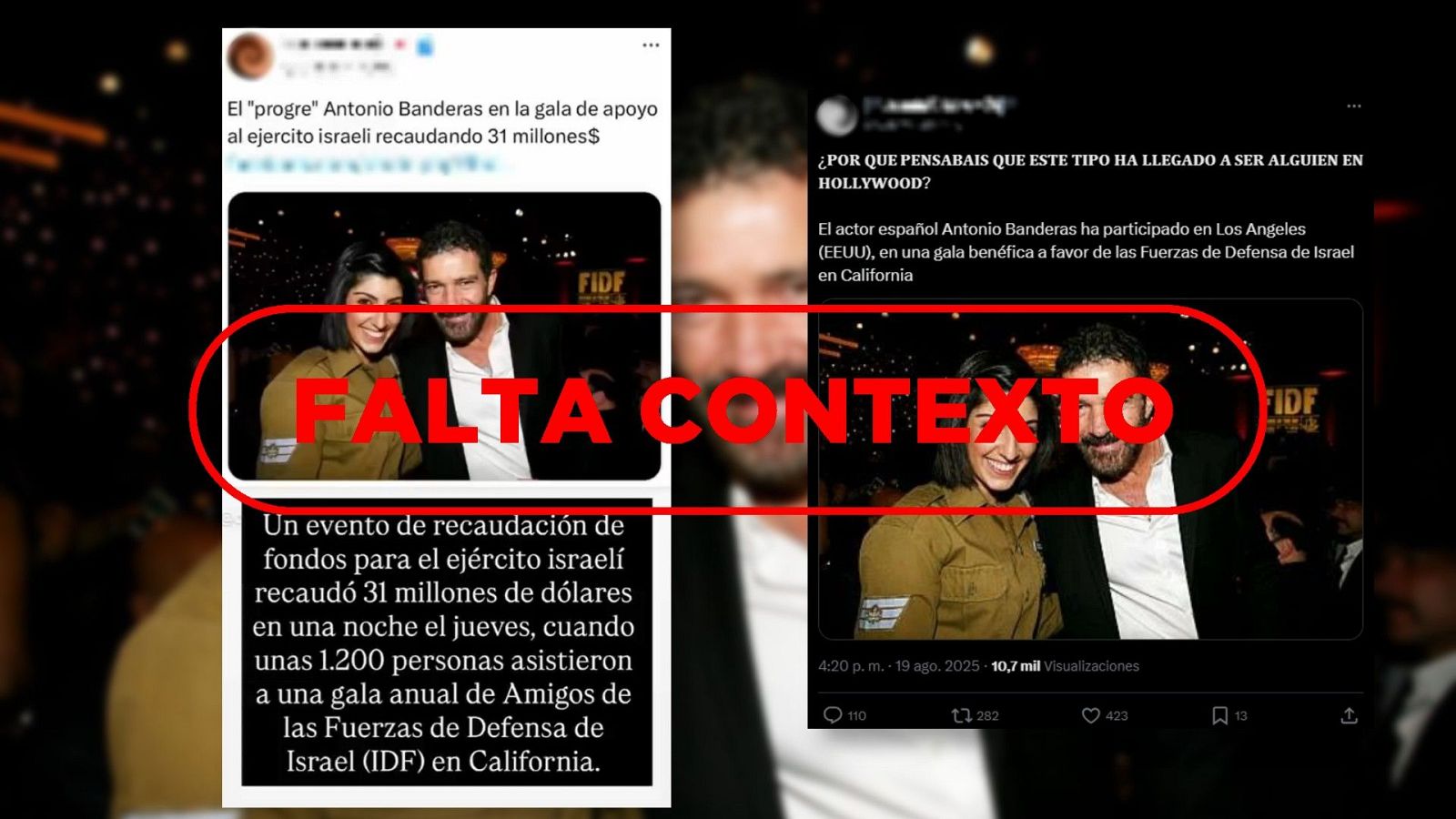 Esta foto de Antonio Banderas en una gala de las IDF no es actual