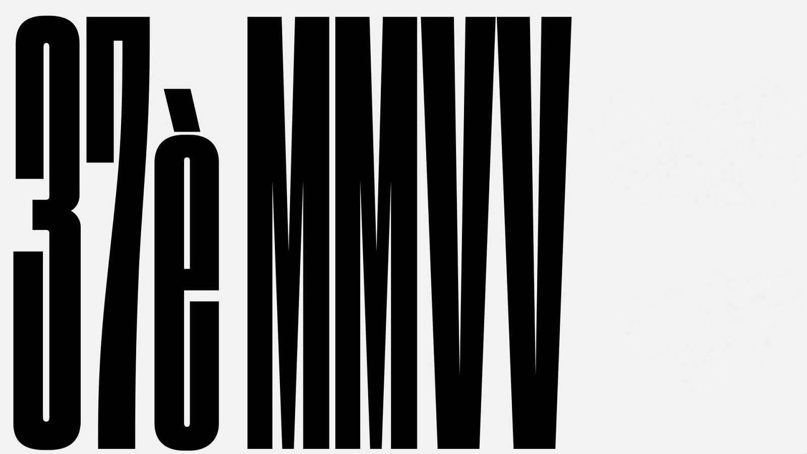 Logo del 37º Mercat de Música Viva de Vic: "37è MMVV" en negrita sobre fondo gris claro. Tipografía moderna y legible.