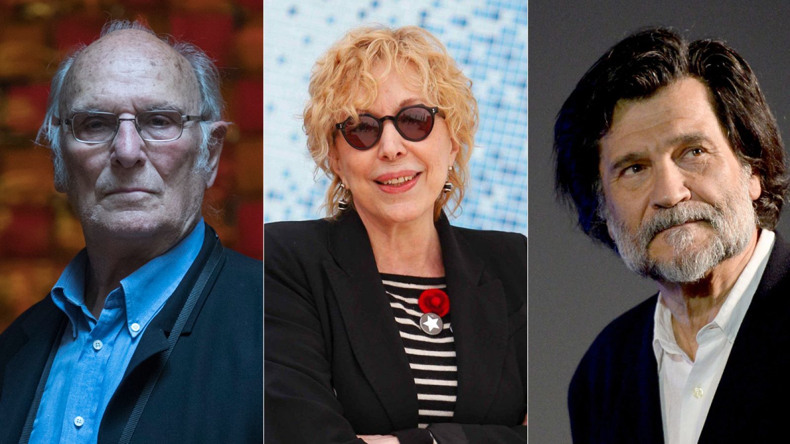 Carlos Saura, Rosa María Sarda y Víctor Erice.