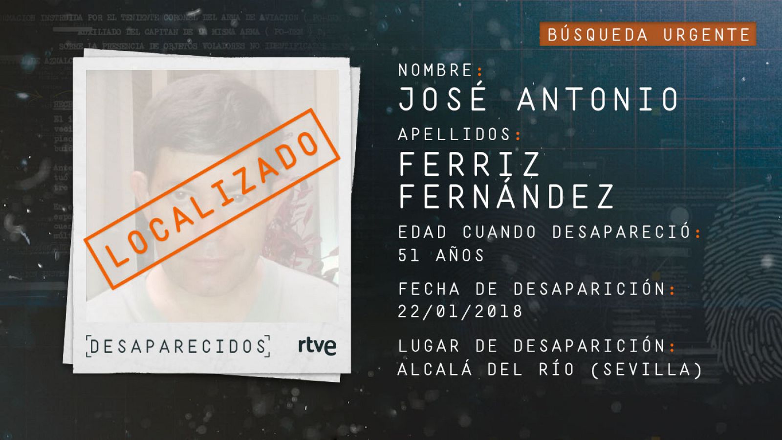 José Antonio Ferriz, localizado