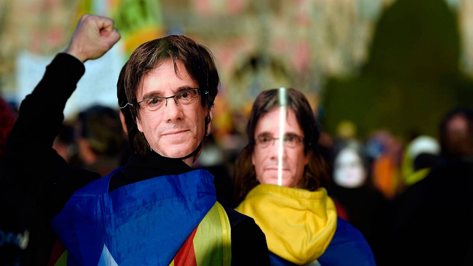 Manifestación en apoyo a Puigdemont