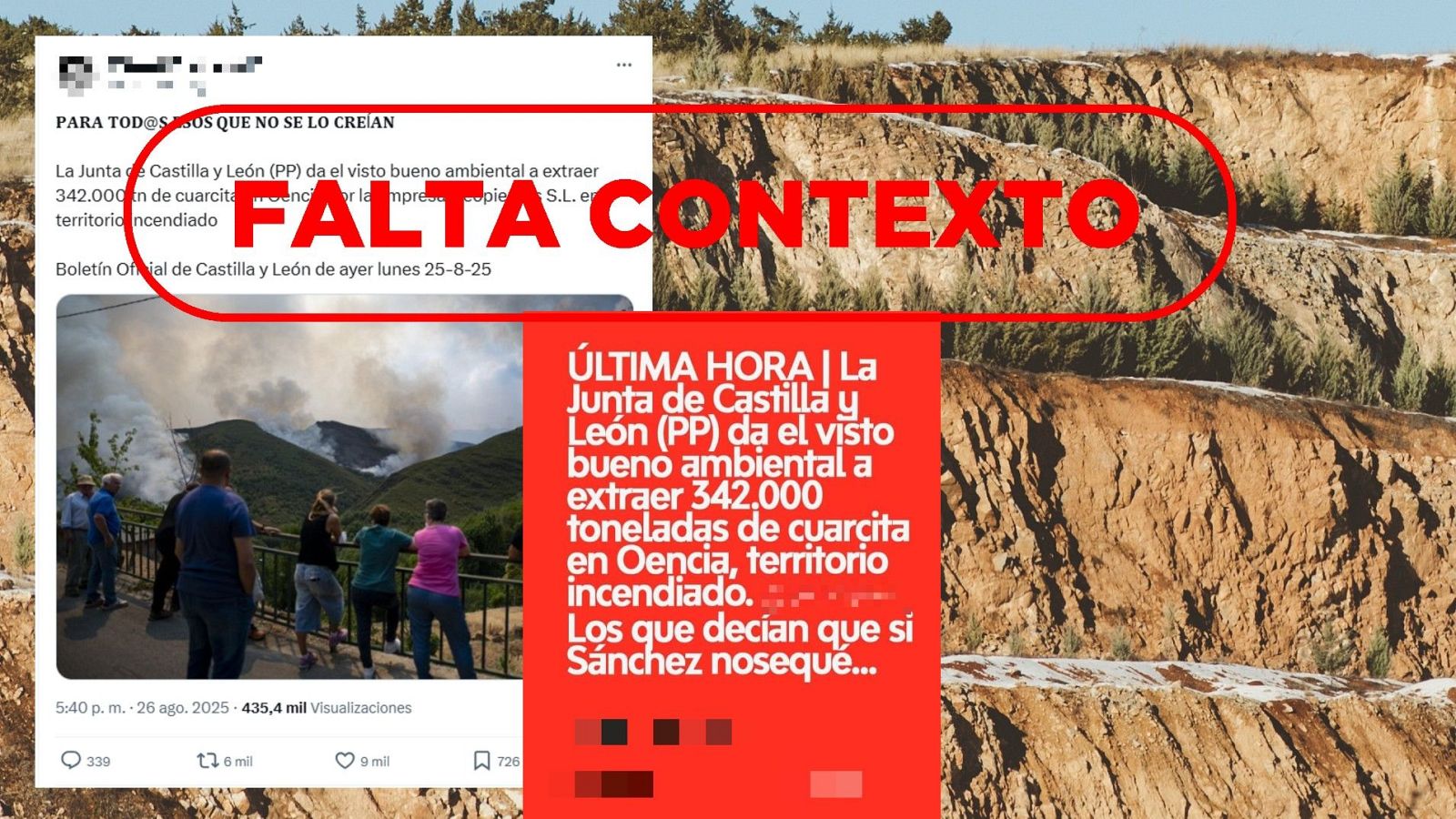 Cuidado: este proyecto de extracción de cuarcita en Oencia (León) es anterior a los incendios