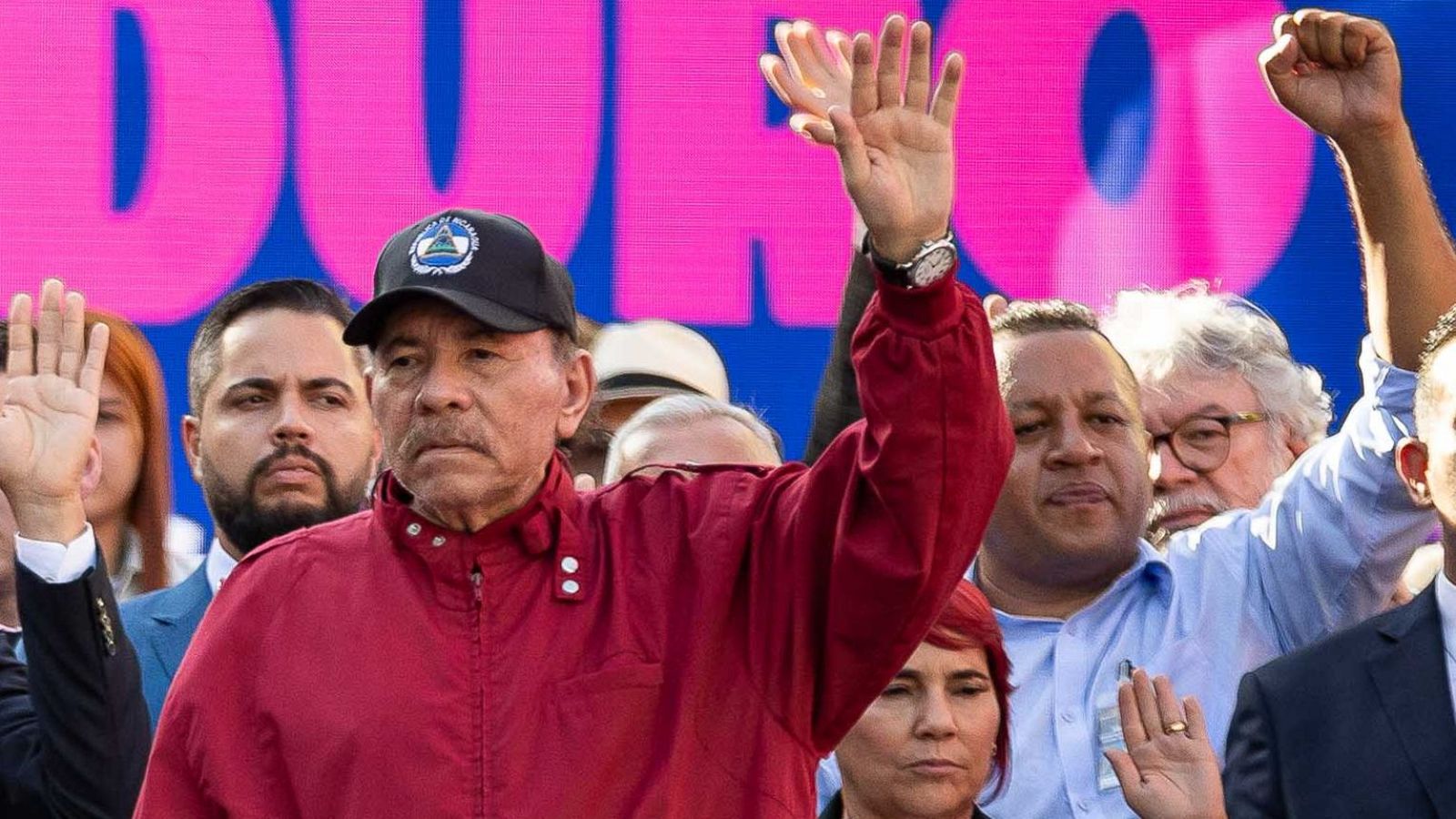 El presidente de Nicaragua, Daniel Ortega, en un acto en Caracas (Venezuela)