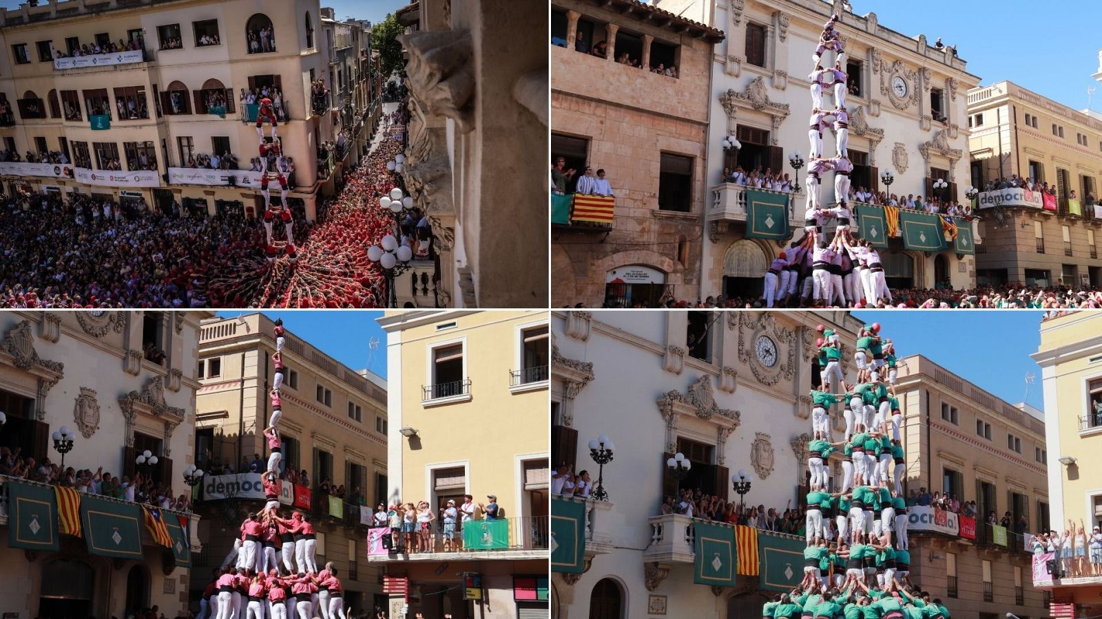 La Joves de Valls, la Jove de Tarragona, la Vella de Valls i els Castellers de Vilafranca per Sant Fèlix 2025