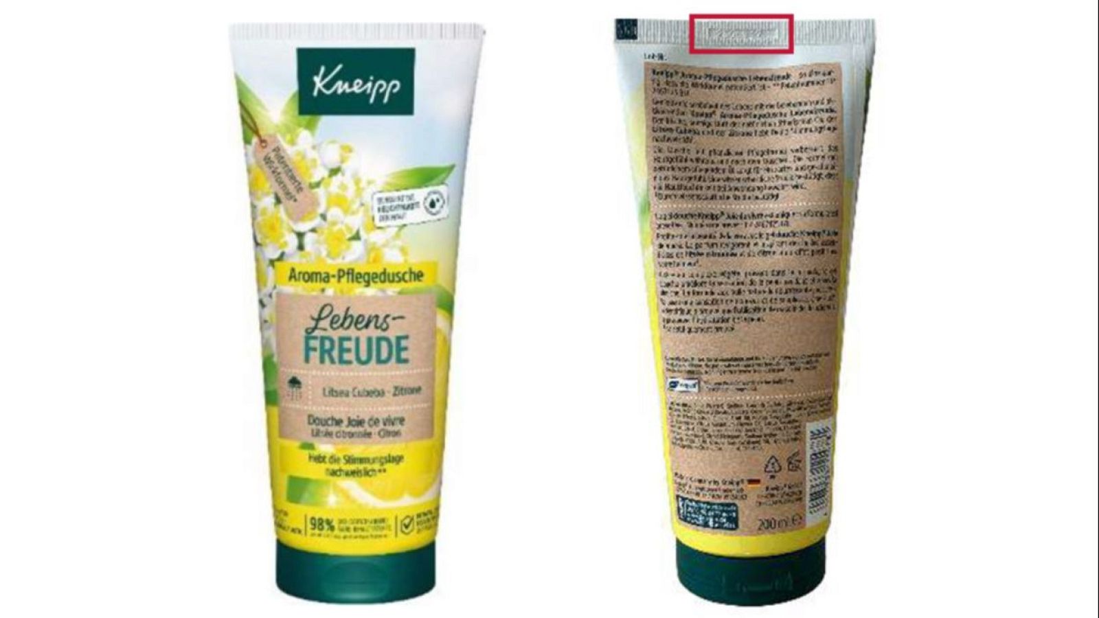 Sanidad retira varios lotes del gel de ducha Kneipp Litsea Cubeba Limón por contener bacterias