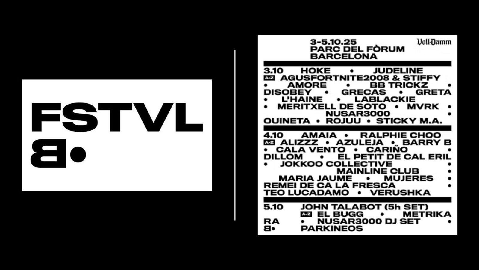 Cartell dels artistes convidats d'aquesta edició