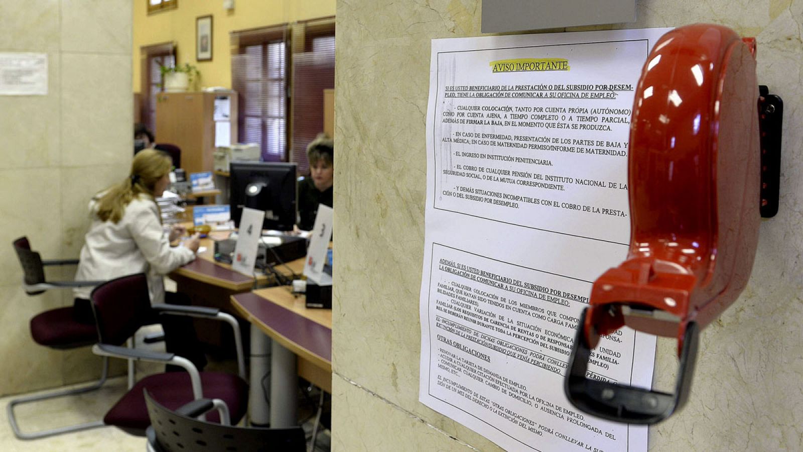 Interior de una oficina de empleo del Servicio Público de Empleo de Castilla y León