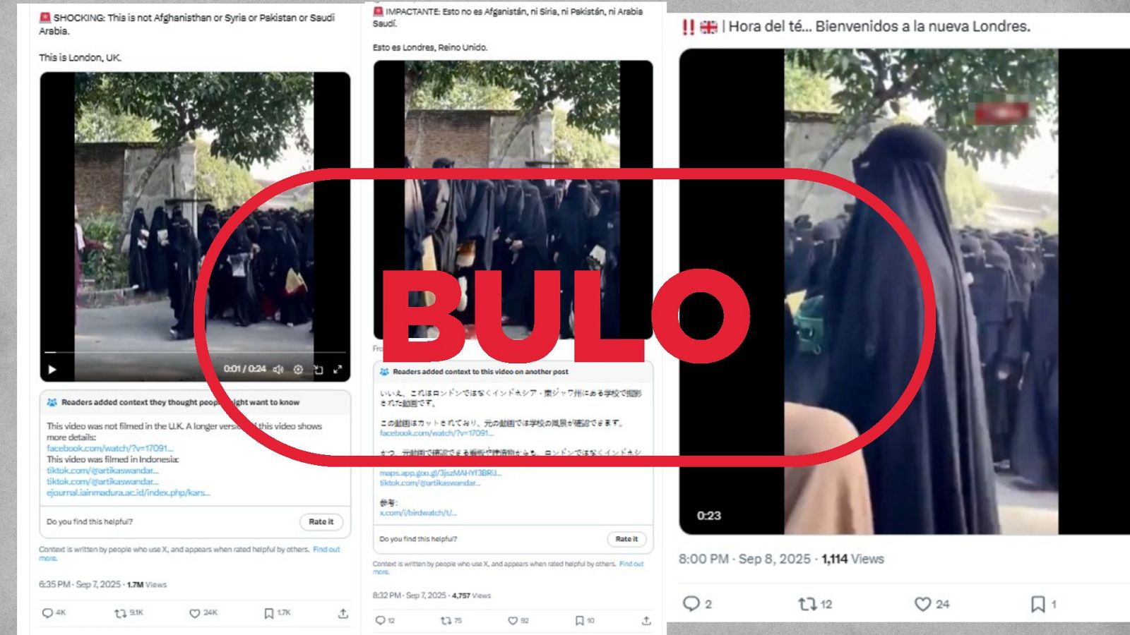 No son mujeres con burka en Londres, es un bulo