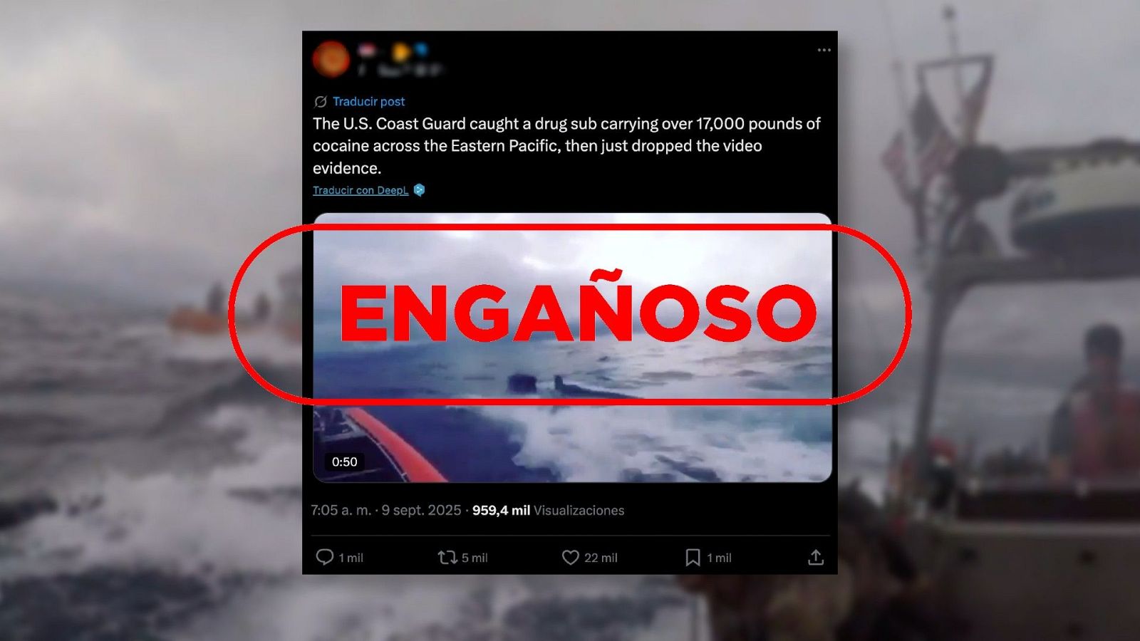 No es un narcosubmarino detenido por EE.UU. en la actualidad