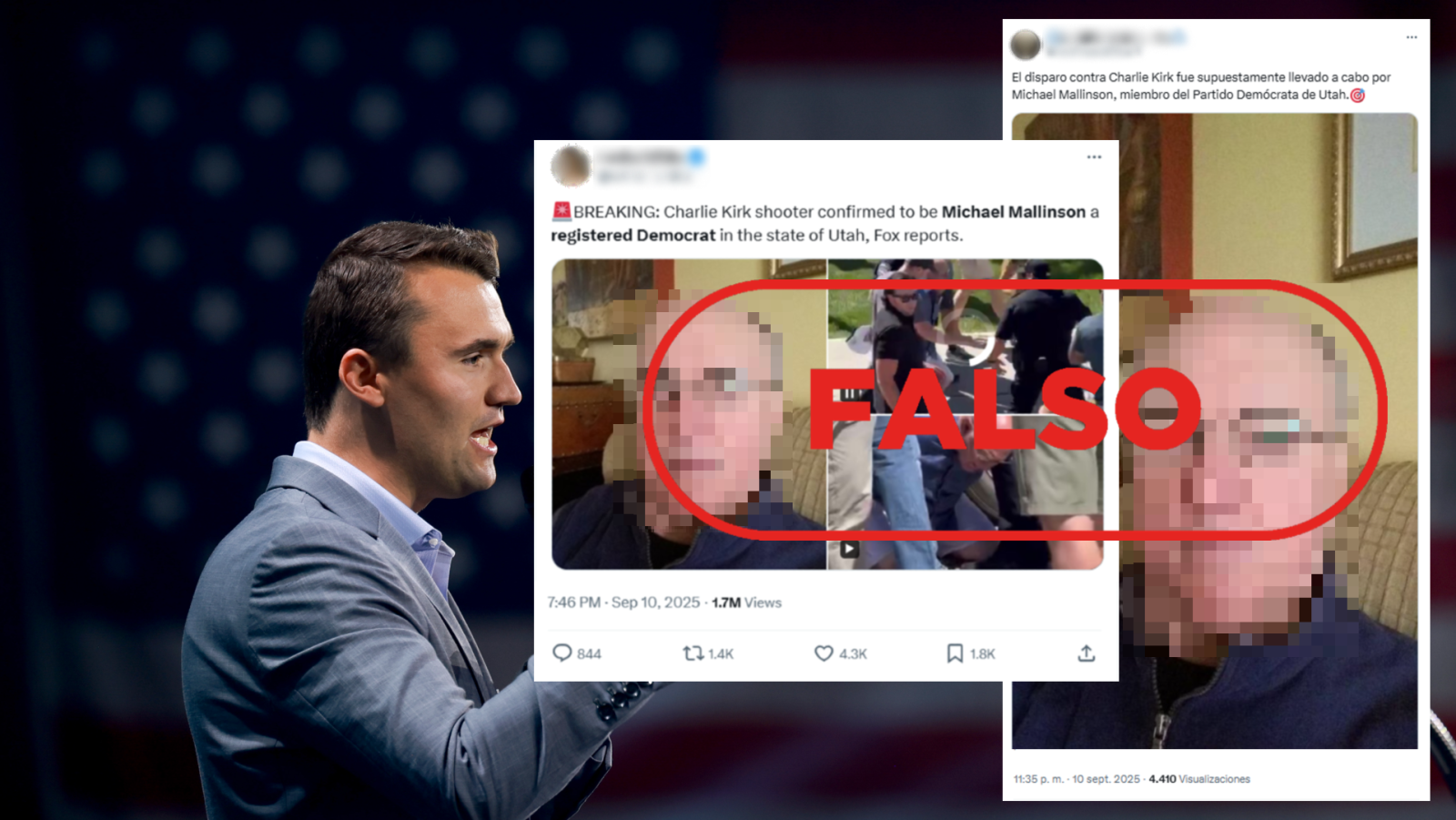 No es una foto del autor del asesinato a Charlie Kirk, es falso