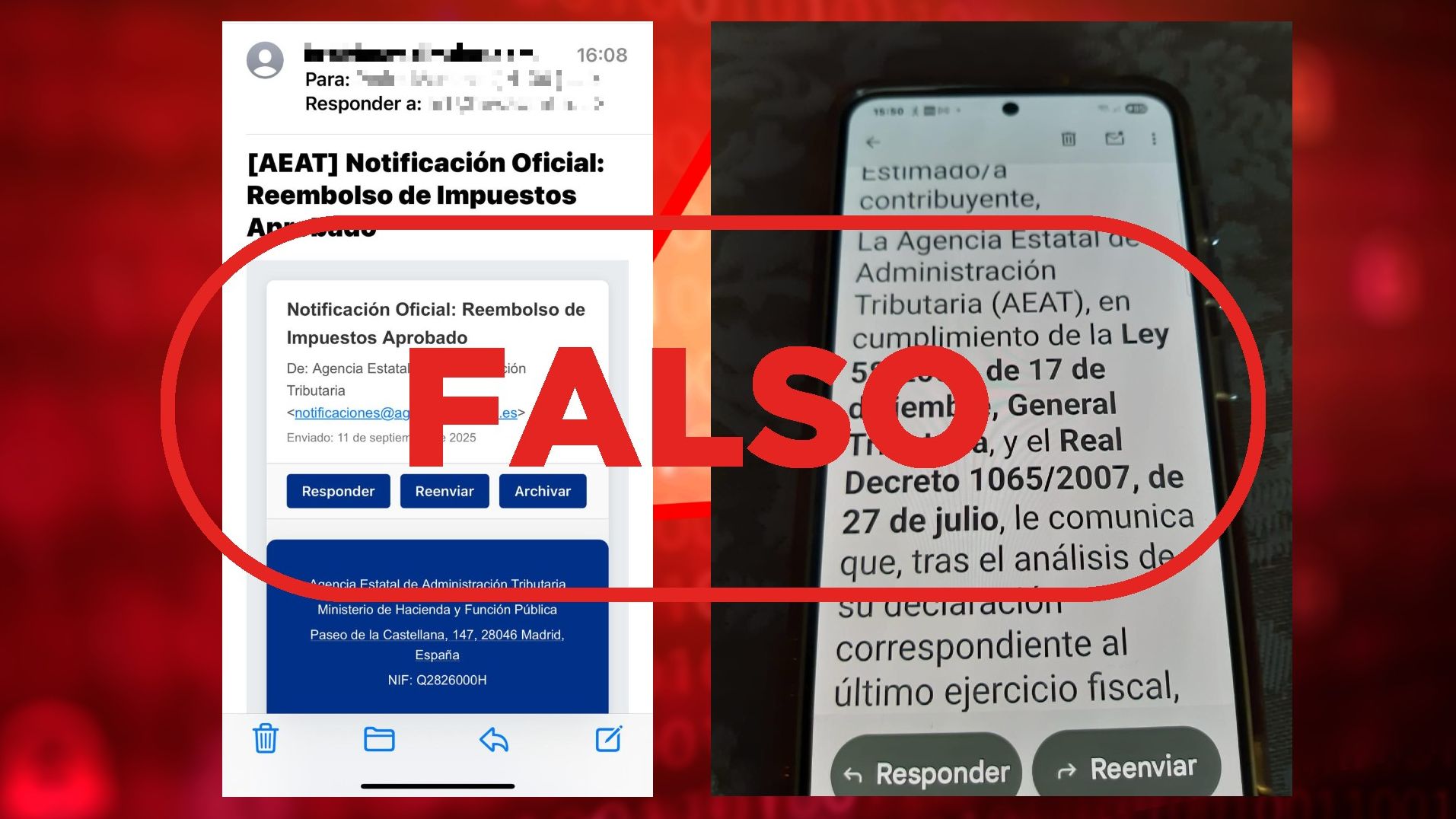 La Agencia Tributaria no te envía esta notificación, es un fraude