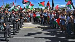 Protestas propalestinas obligan a variar el recorrido de la Vuelta a España en la sierra de Madrid