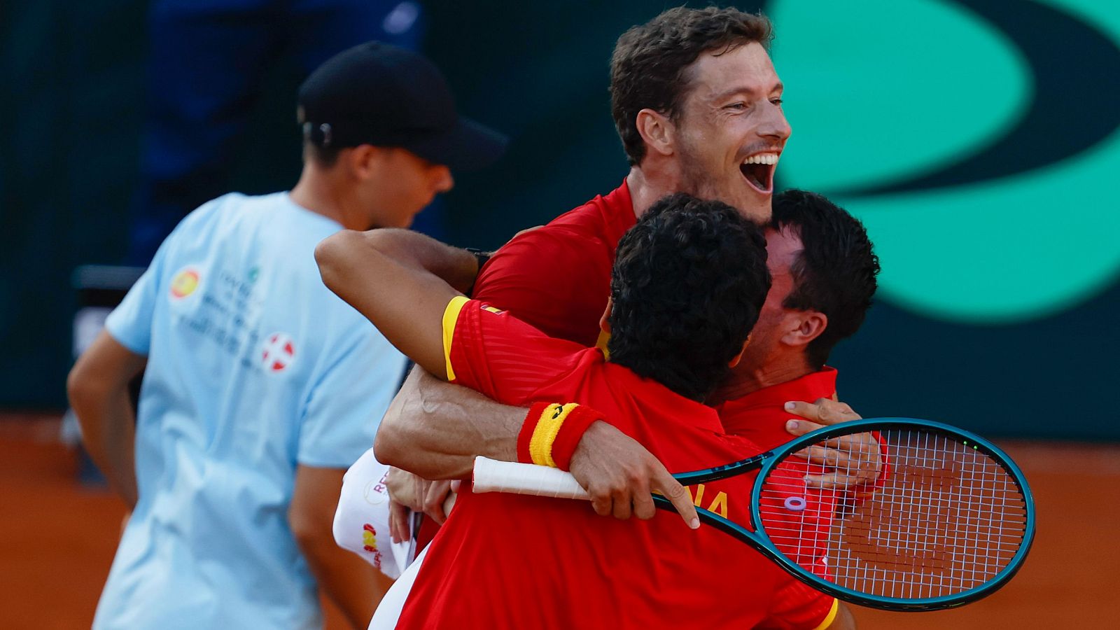 El equipo español de Copa Davis, tras ganar a Dinamarca