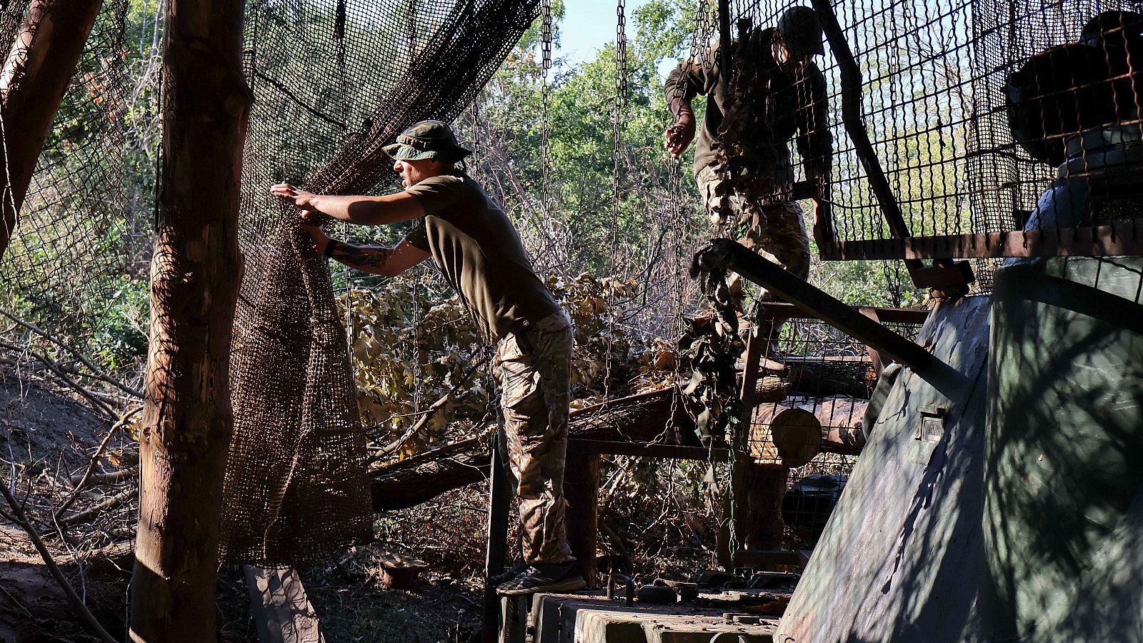 Soldados ucranianos en el frente de Zaporiyia