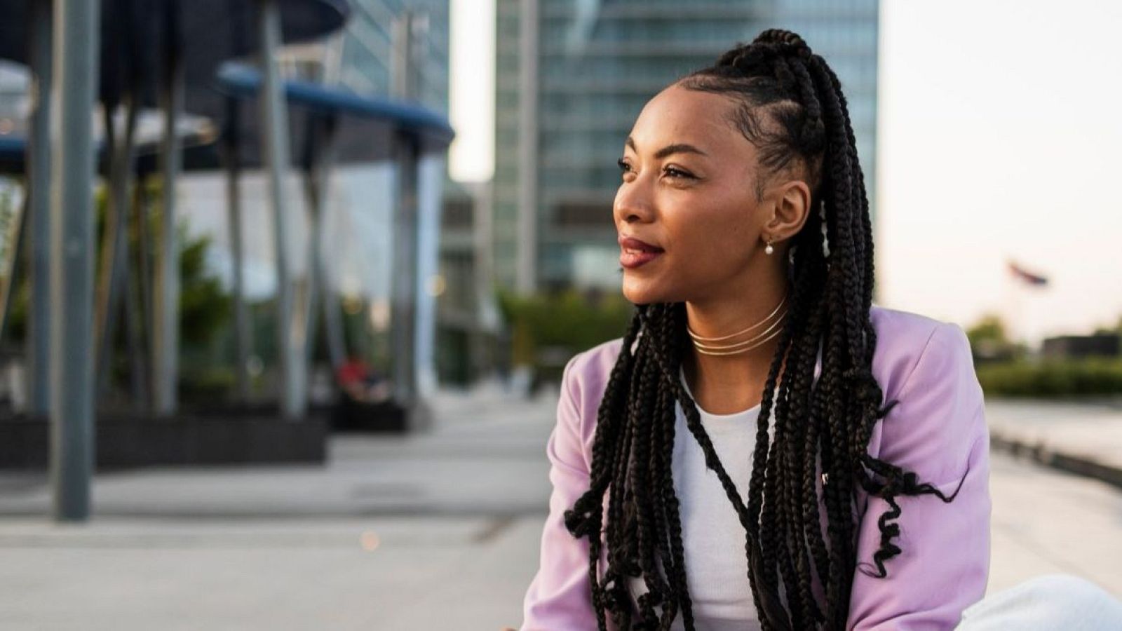 Una mujer en una calle de Madrid