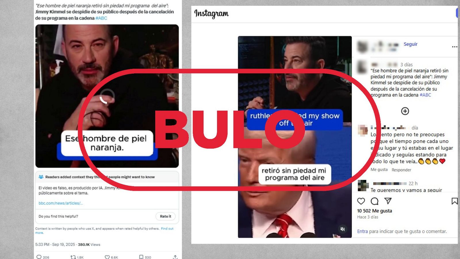Este vídeo de Jimmy Kimmel quejándose del “hombre de piel naranja” es un deepfake