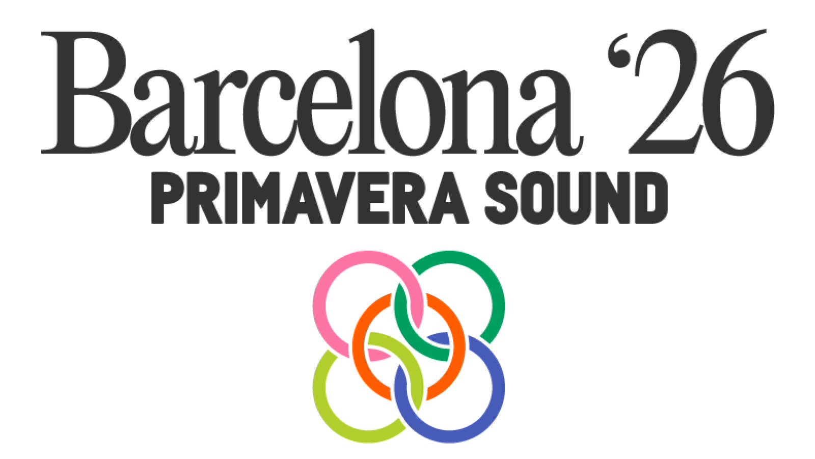 Cartel anunciando el Primavera Sound Barcelona 2026.  Muestra la tipografía del festival y su logo, junto al logo de Radio 3.