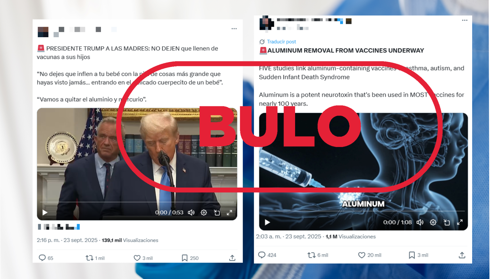 Las vacunas con mercurio y aluminio no son dañinas para la salud