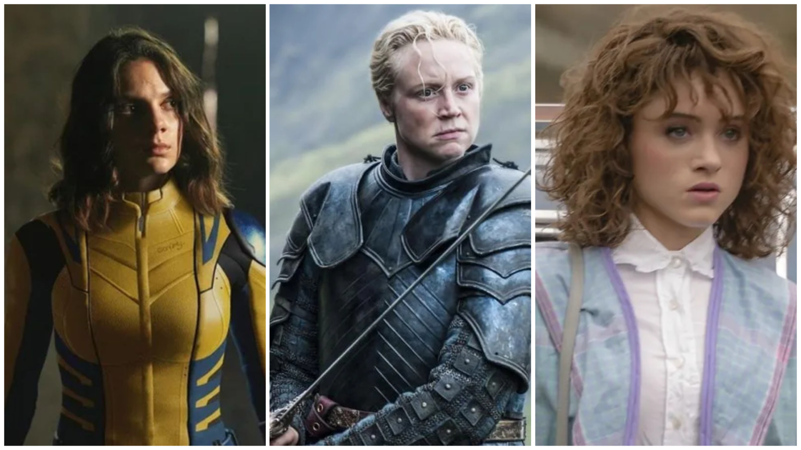 Dafne Keen (Deadpool y Lobezno), Gwendoline Christie (Juego de tronos) y Natalia Dyer (Stranger Things)