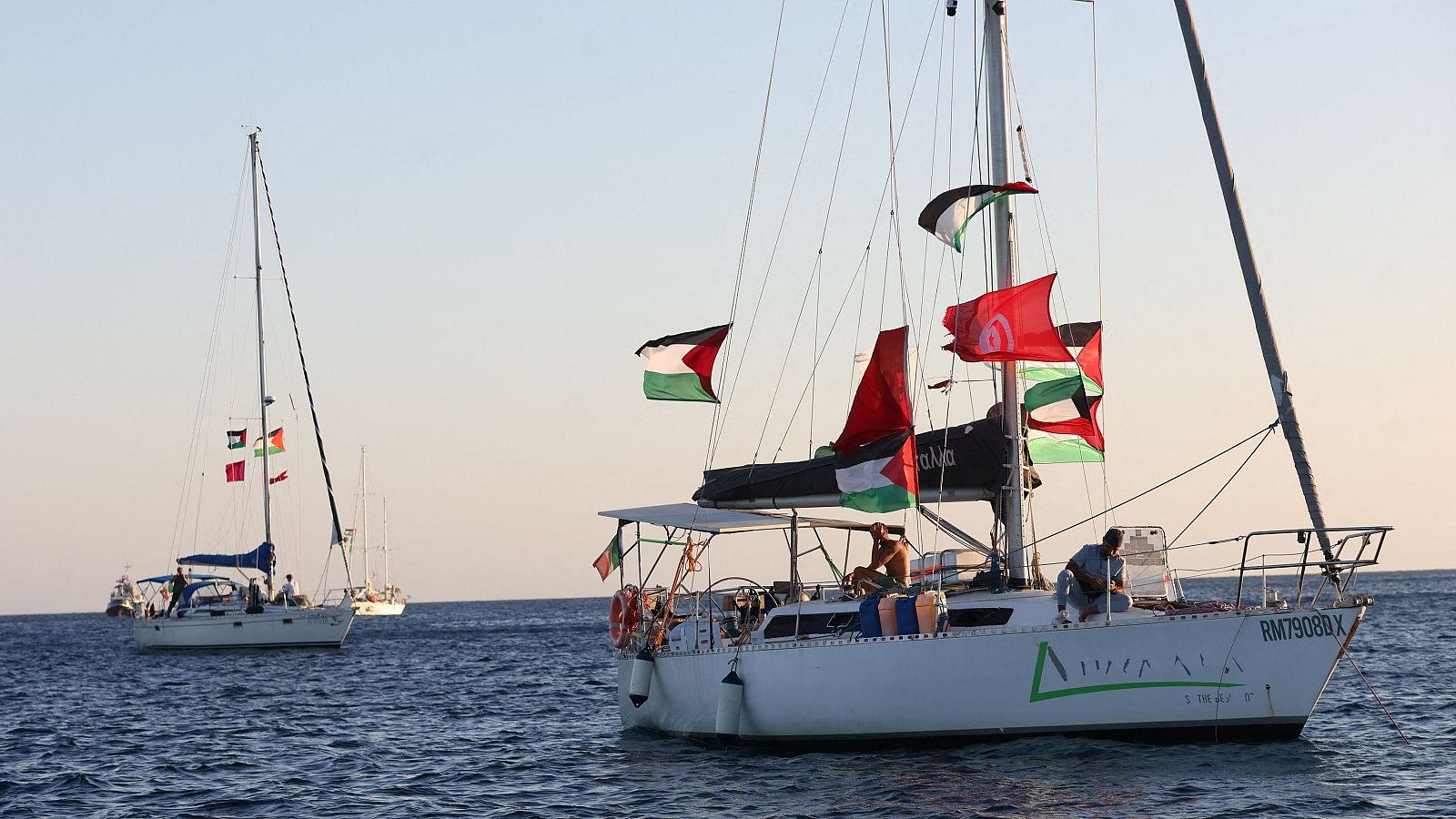 La flotilla de Gaza antes de ser interceptados por Israel