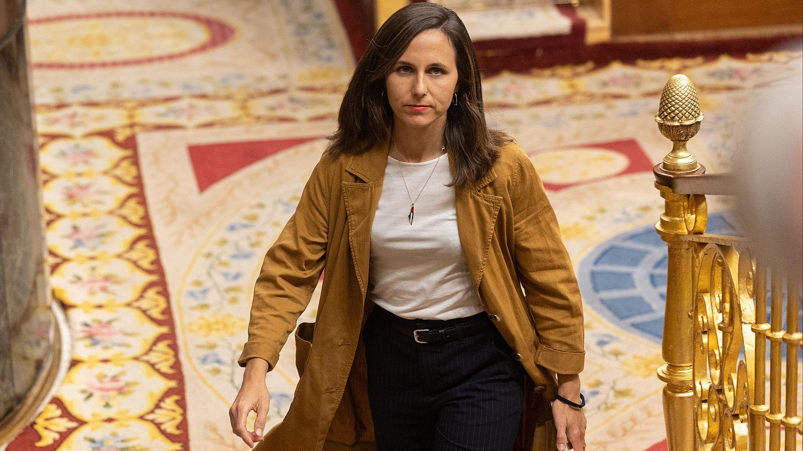 La secretaria de Podemos, Ione Belarra, durante una sesión plenaria en el Congreso de los Diputados, a 23 de septiembre de 2025