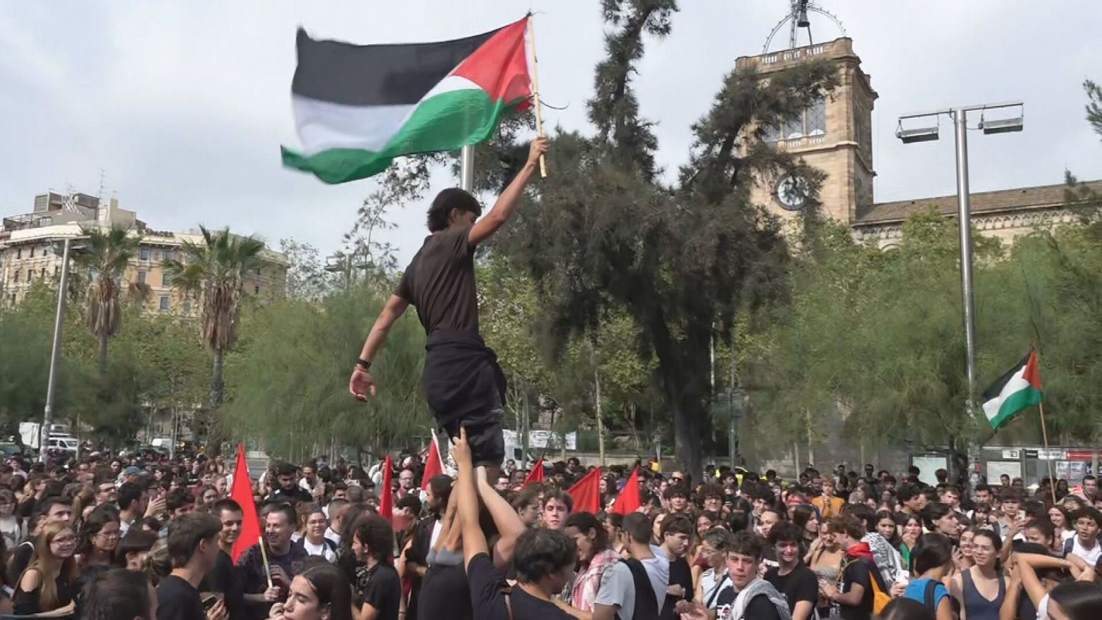 Manifestació d'estudiants contra el "genocidi" a Gaza aquest divendres a Barcelona