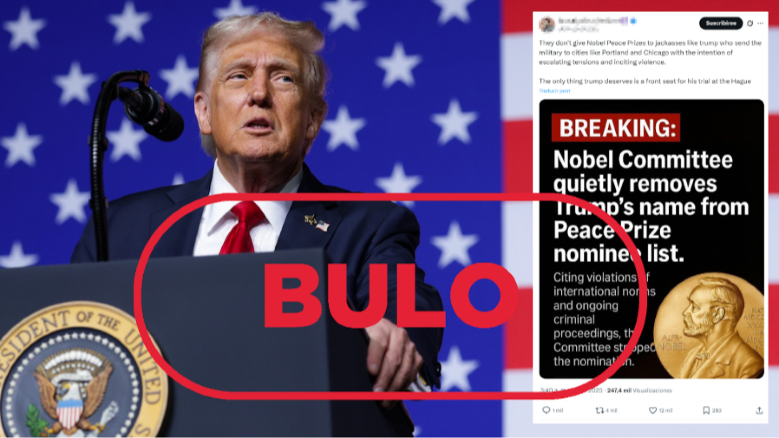 El Comité Noruego del Nobel no ha descartado a Trump como candidato al Nobel de la Paz