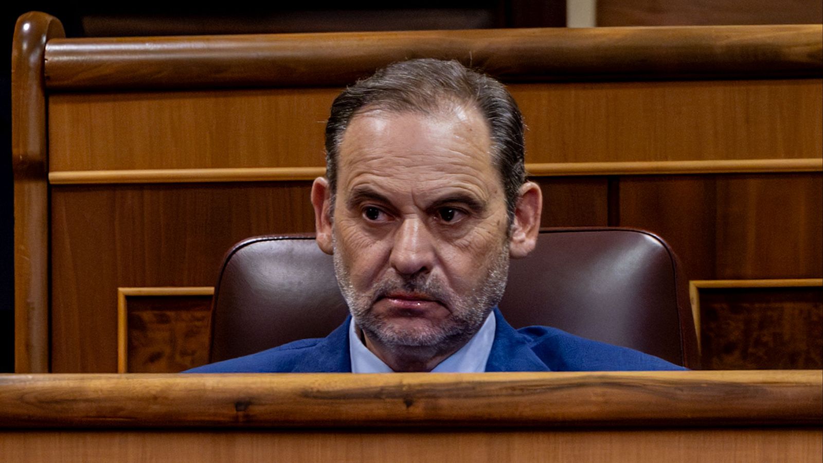 El diputado José Luis Ábalos durante una sesión plenaria, en el Congreso.