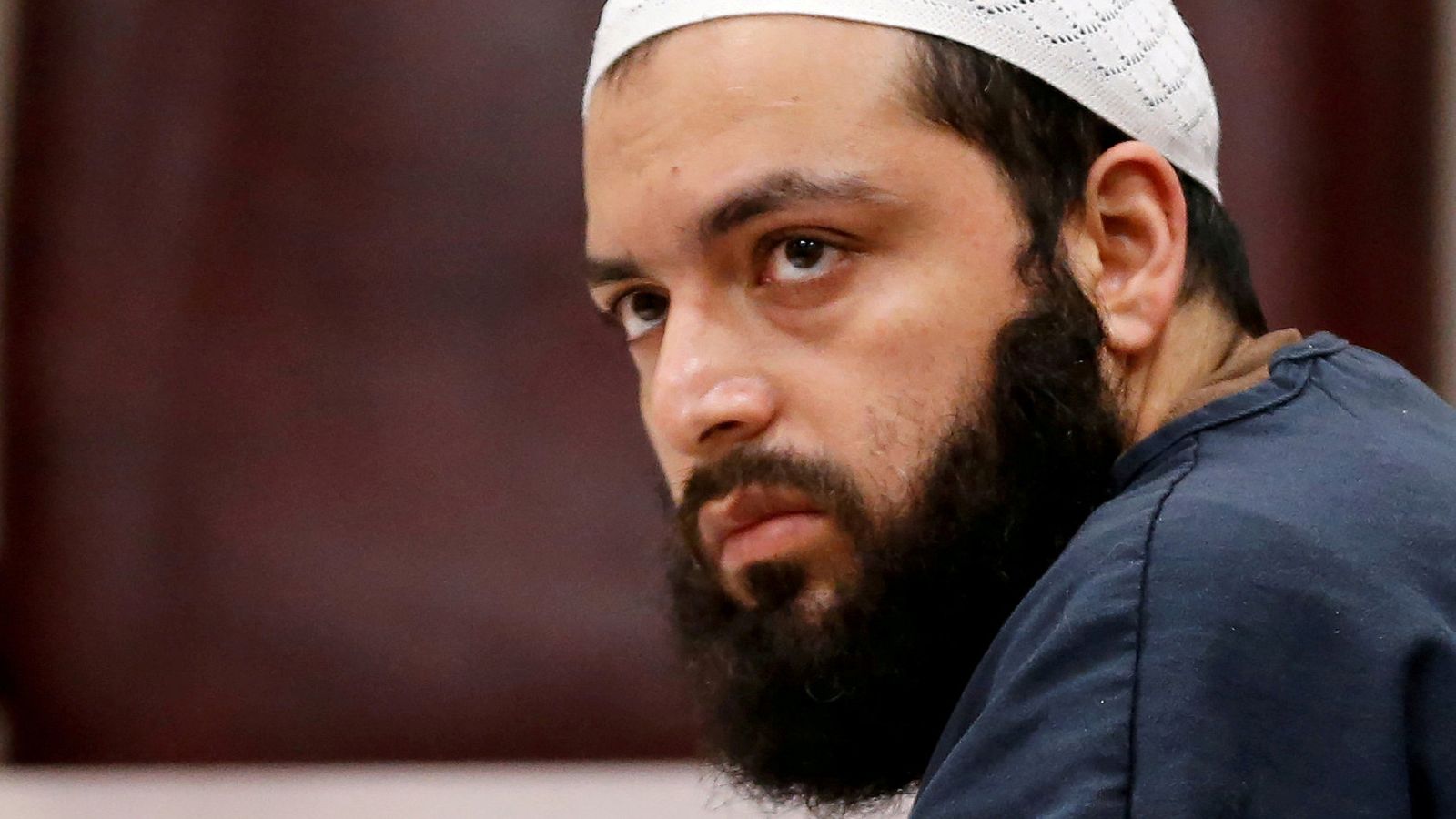 El afgano nacionalizado estadounidense Ahmad Khan Rahami en la sala donde ha escuchado su sentencia