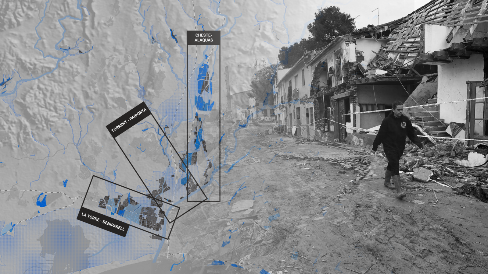 Mapas y gráficos para analizar los edificios dañados por la dana del 29 de octubre de 2024 que estaban fuera de las zonas de riesgo de inundación