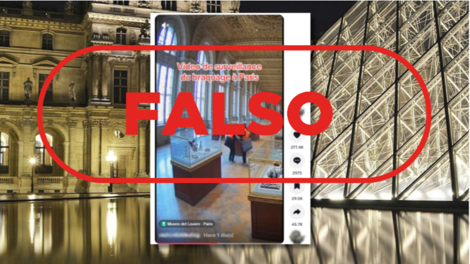 Este vídeo del atraco en el Louvre es falso, está generado con IA