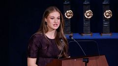 Leonor hace un llamamiento a la "convivencia" y la defensa de los valores comunes en los Princesa de Asturias