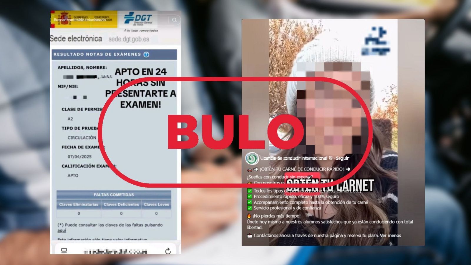 No se puede obtener el carnet de conducir sin hacer exámenes, estos perfiles son fraudulentos