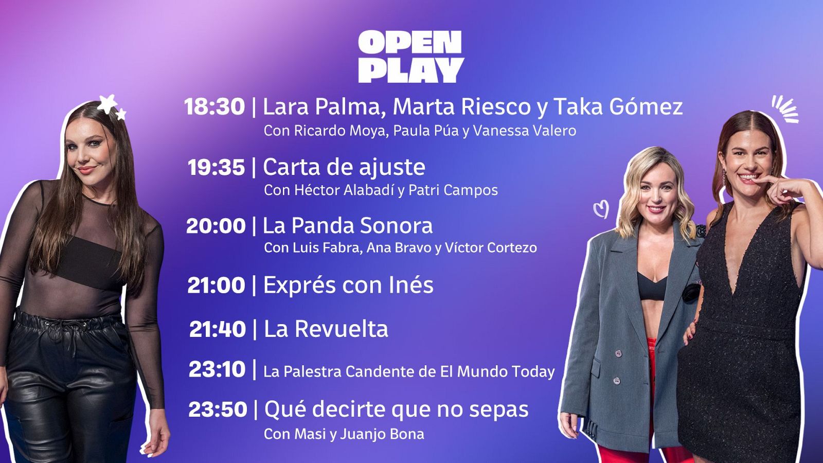 Marta Riesco regresa a Open Play: descubre las novedades del día de hoy