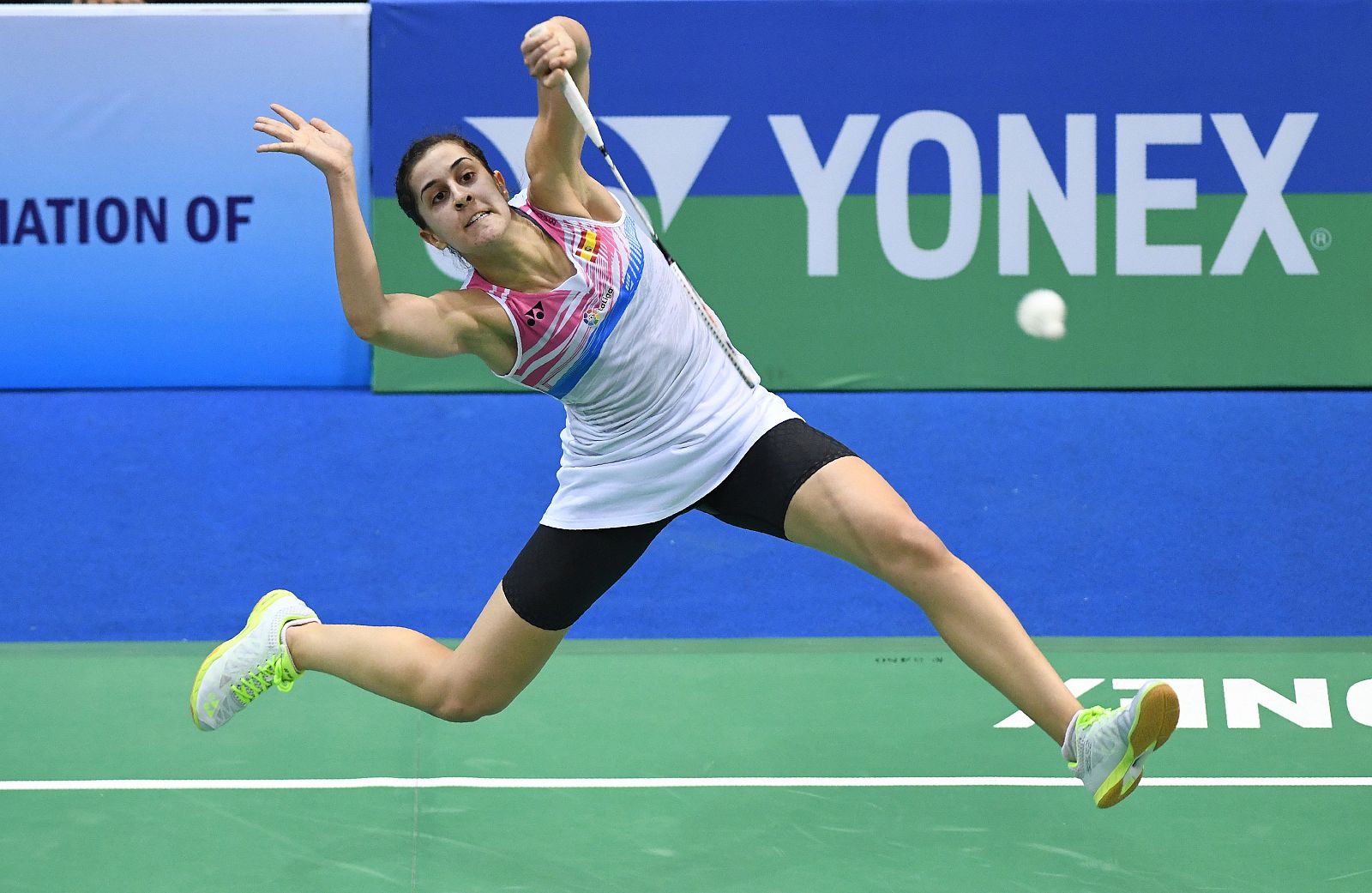 Carolina Marín durante su partido.
