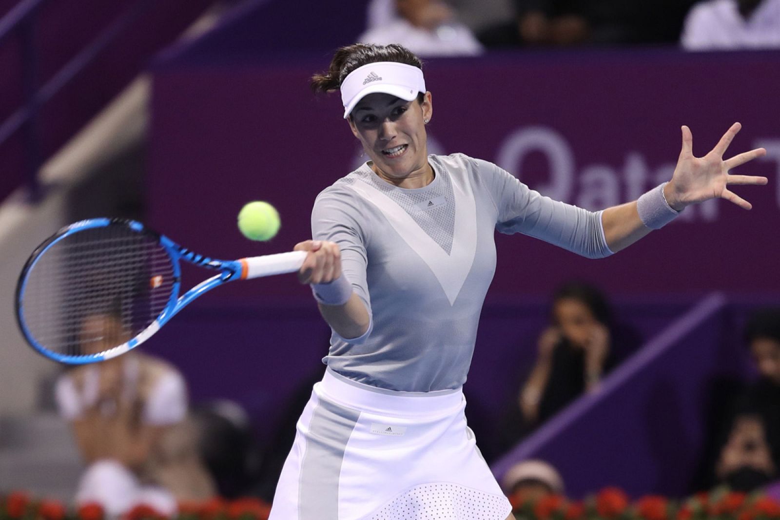 Muguruza durante su partido ante la checa Kvitova.