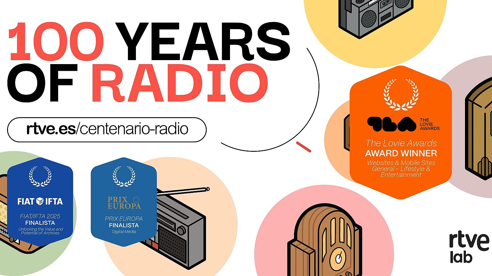 El Laboratorio de Innovación Audiovisual de RTVE galardonado con dos premios Lovie 2025 por su proyecto '100 años de radio