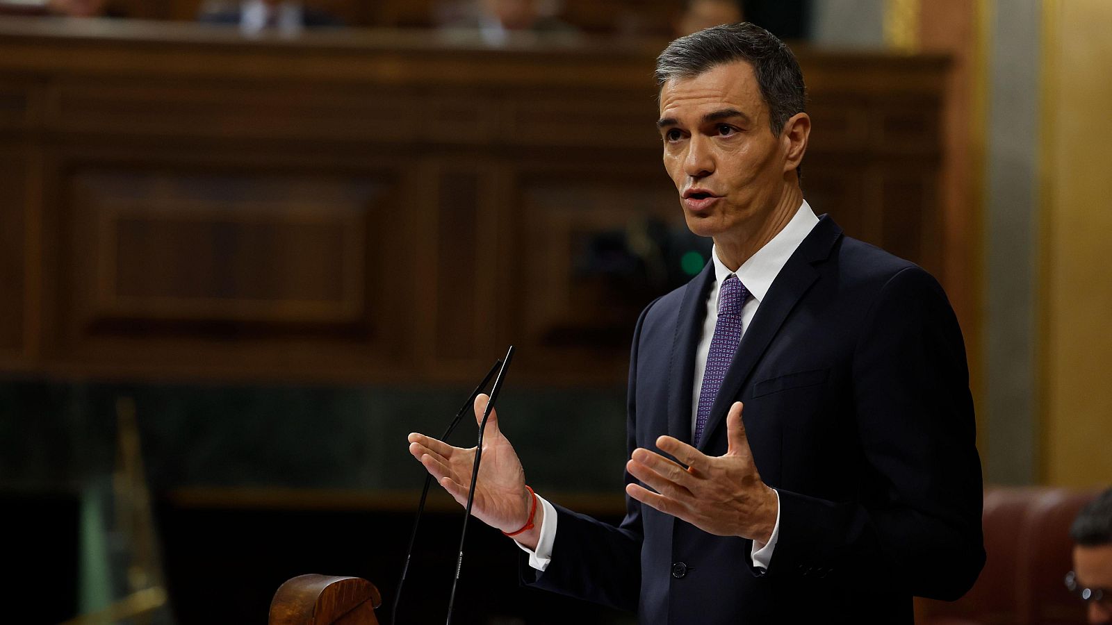 El president del Govern, Pedro Sánchez, durant la compareixença al Congrés