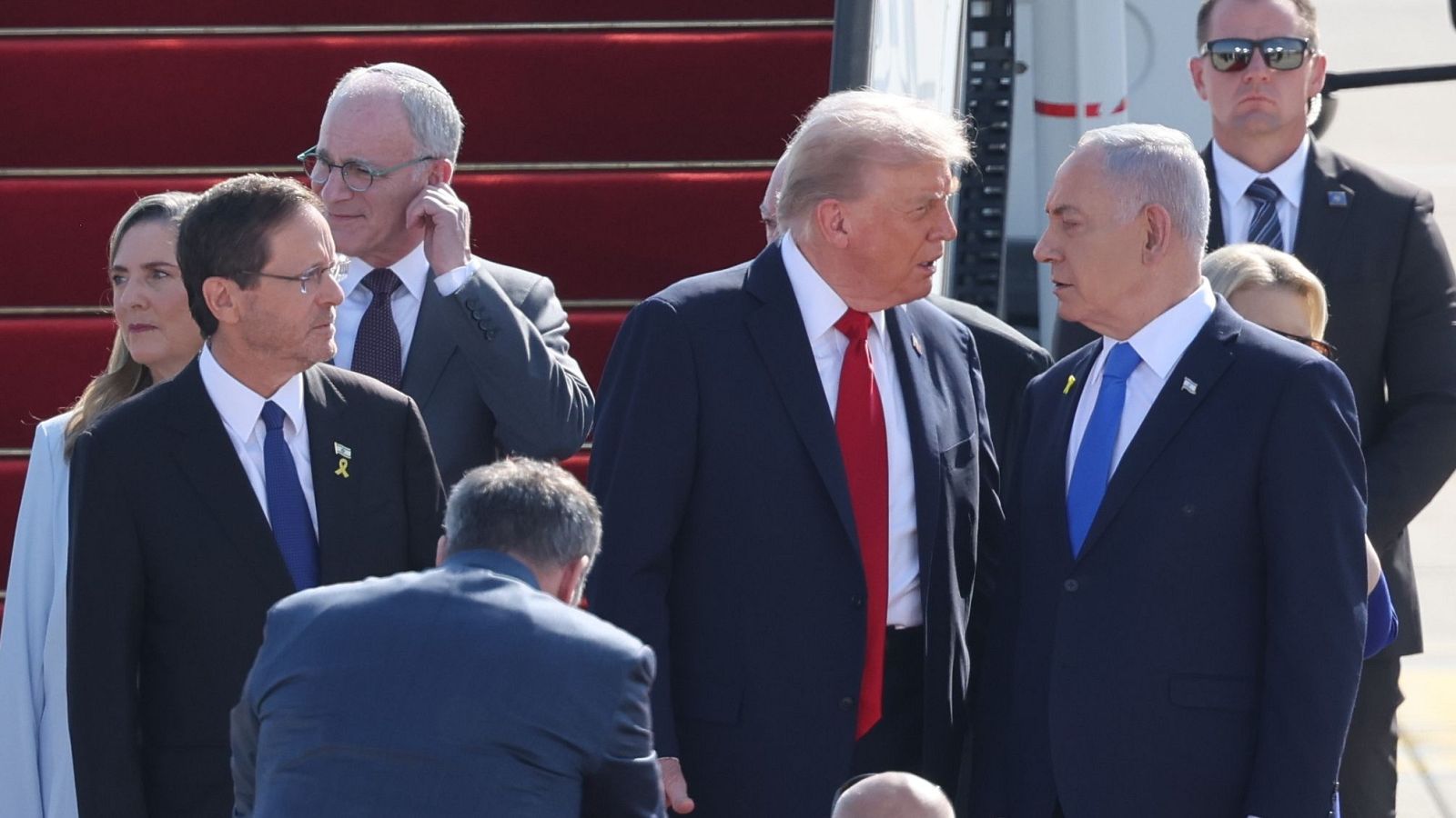 Trump es recibido en Israel por el presidente Herzog y el primer ministro Neanyahu