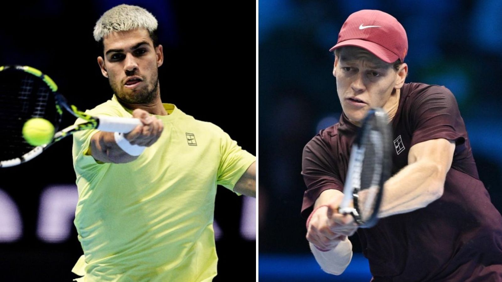 Alcaraz y Sinner se miden en la final de las ATP Finals.